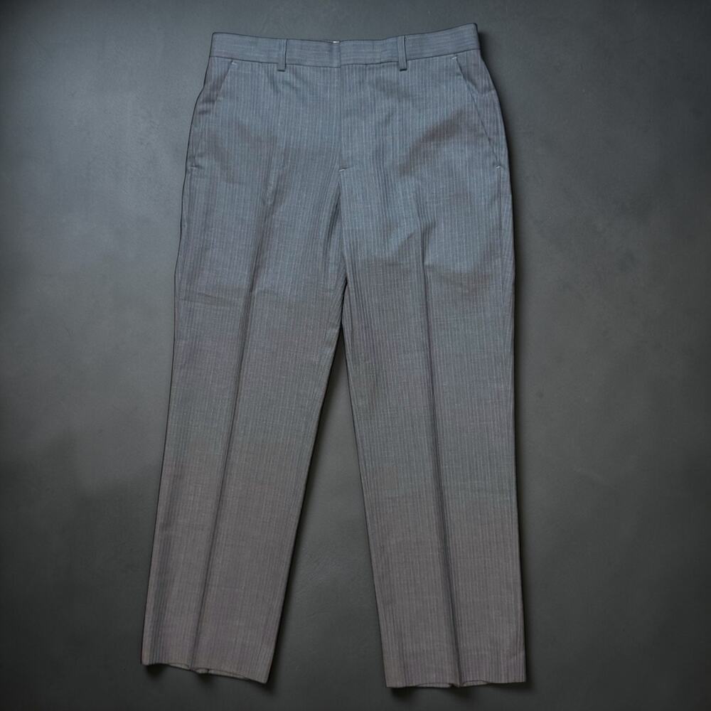 Banana Republic Modern Fit Dress Pants Mens Gray Pinstripe Wool Blend Sz 30/30
